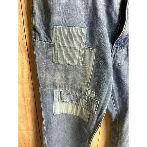 Sun & Stone Abel Patchwork Tapered Straight Leg Jeans 100% Cotton Men's Size 31 - Picture 3 of 10